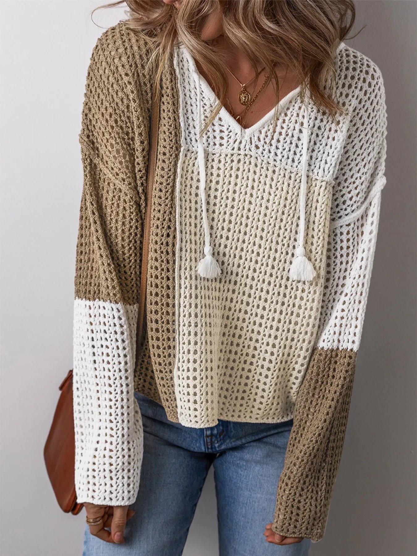 Openwork Tassel Color Block Sweater – | Shannon’s Chique Boutique