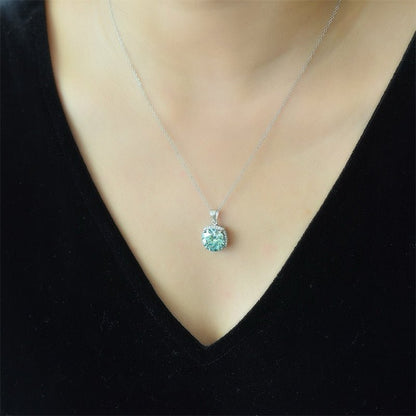 5 Carat Moissanite 925 Sterling Silver Pendant Necklace - Silver One Size -