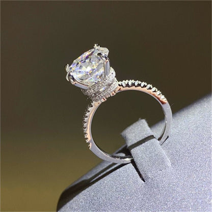 5 Carat Moissanite 925 Sterling Silver Ring - -