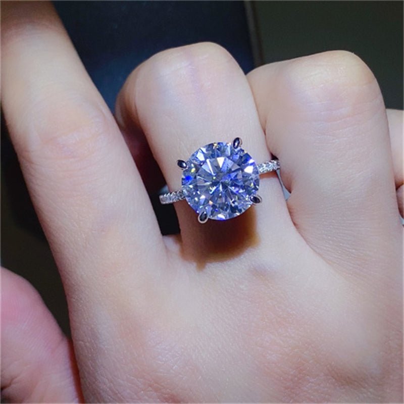 5 Carat Moissanite 925 Sterling Silver Ring - -