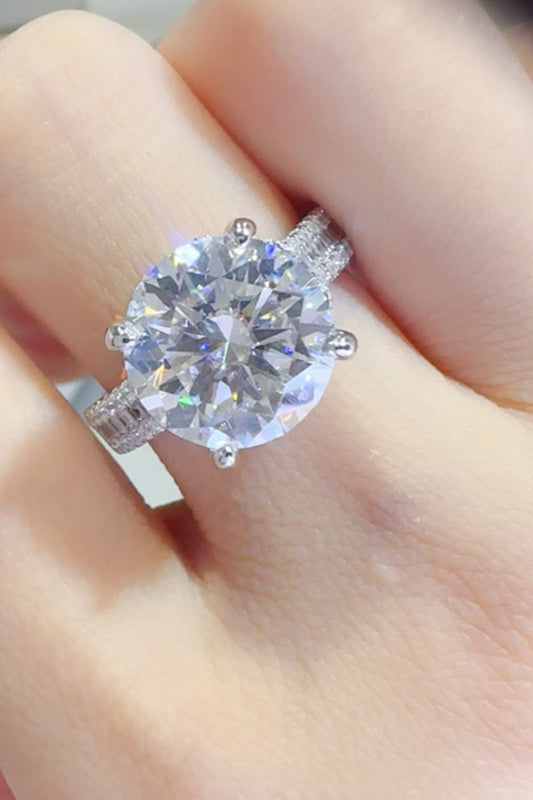 5 Carat Moissanite 925 Sterling Silver Ring - Silver -