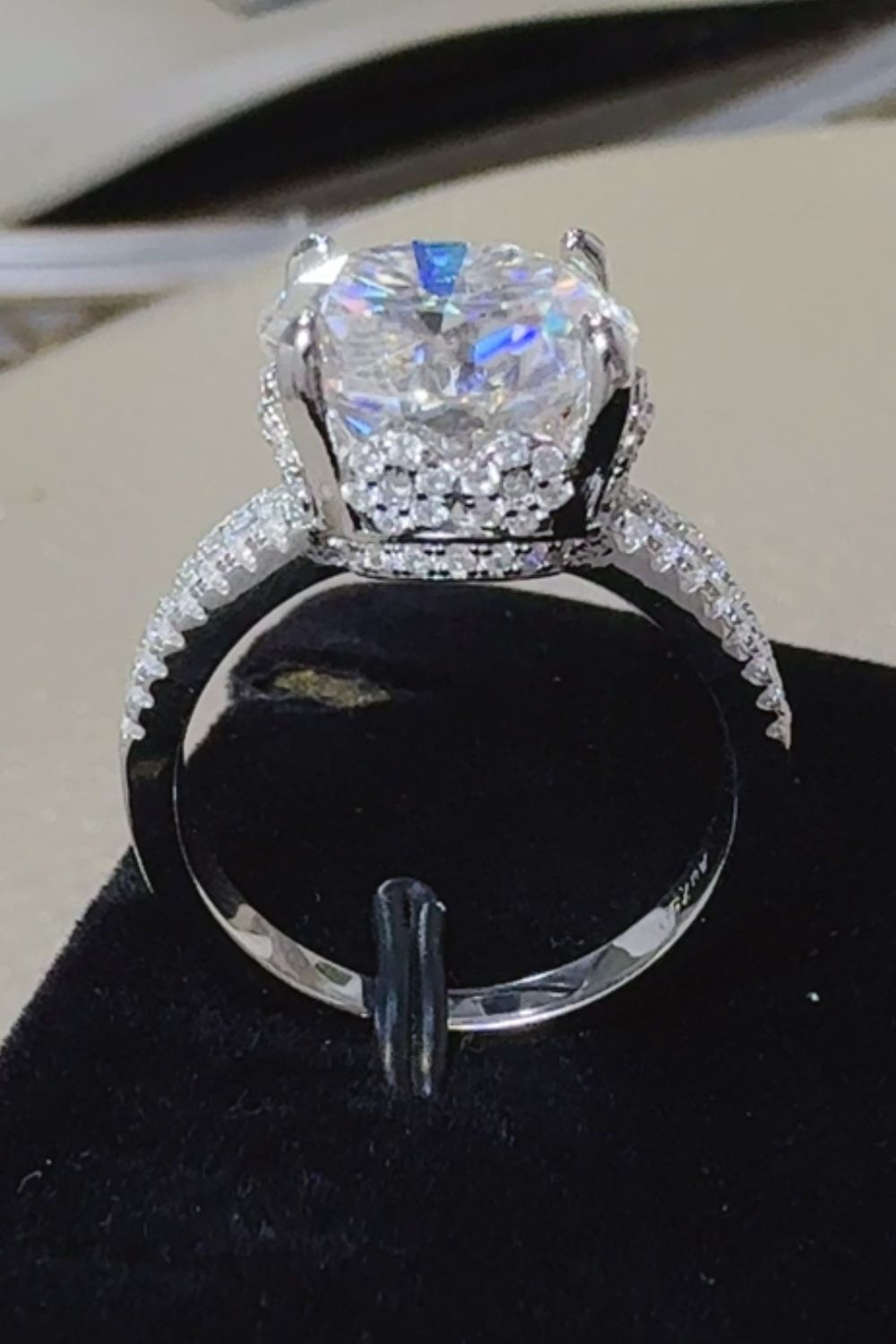5 Carat Moissanite 925 Sterling Silver Ring - -
