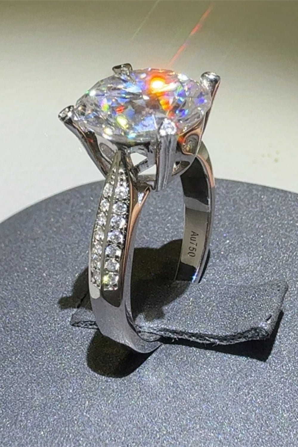 5 Carat Moissanite 925 Sterling Silver Ring - -