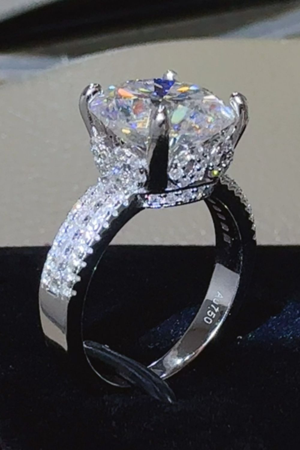 5 Carat Moissanite 925 Sterling Silver Ring - -