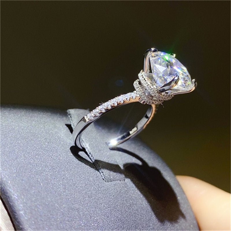 5 Carat Moissanite 925 Sterling Silver Ring - -