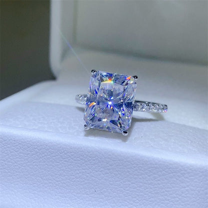5 Carat Moissanite Zircon 925 Sterling Silver Ring - -
