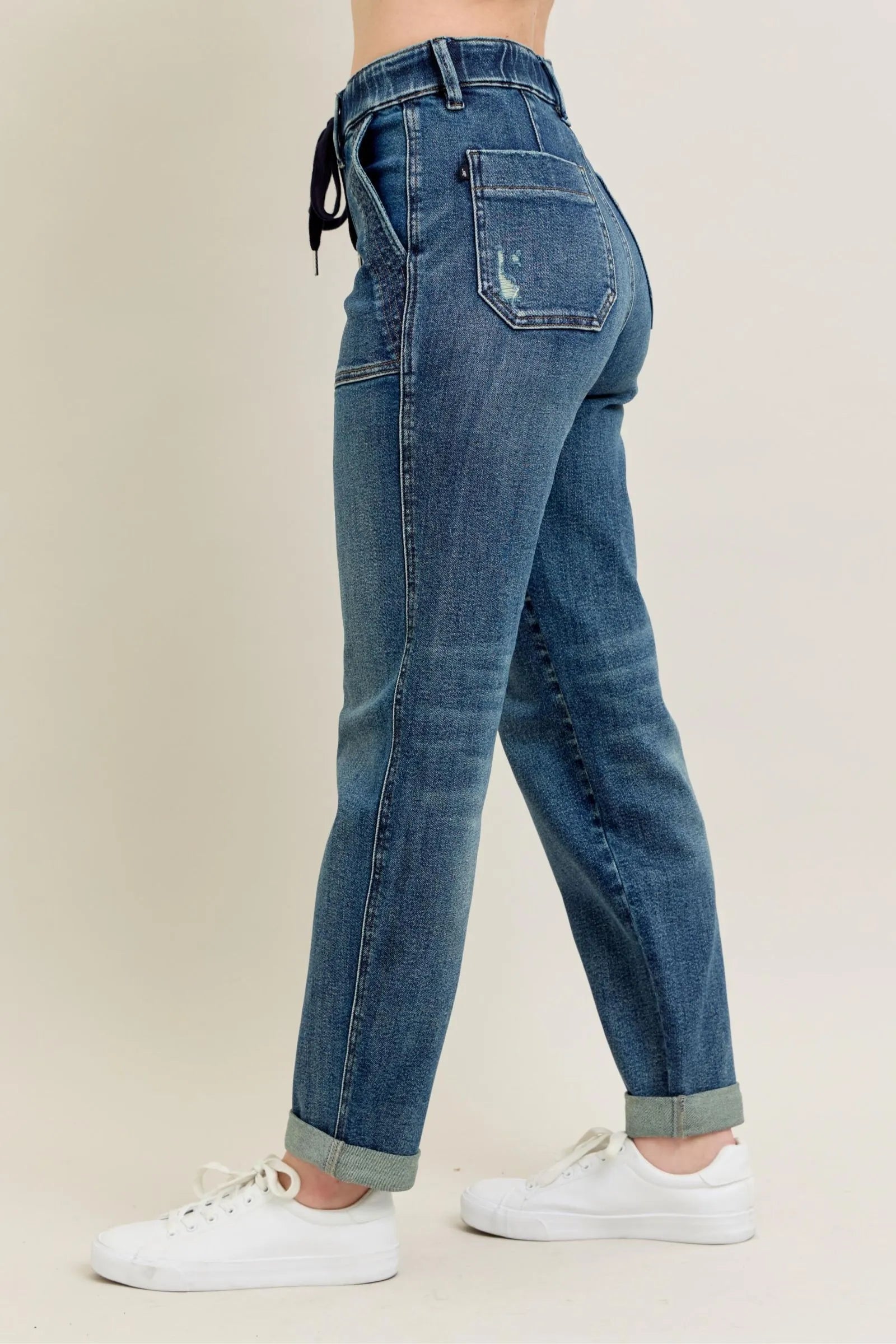 Judy Blue Full Size HW Vintage Wash Jeans w/ Drawstring Plus Size – | Shannon’s Chique Boutique