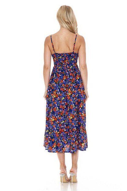 Floral V-Neck Maxi Dress – Garden Party - -