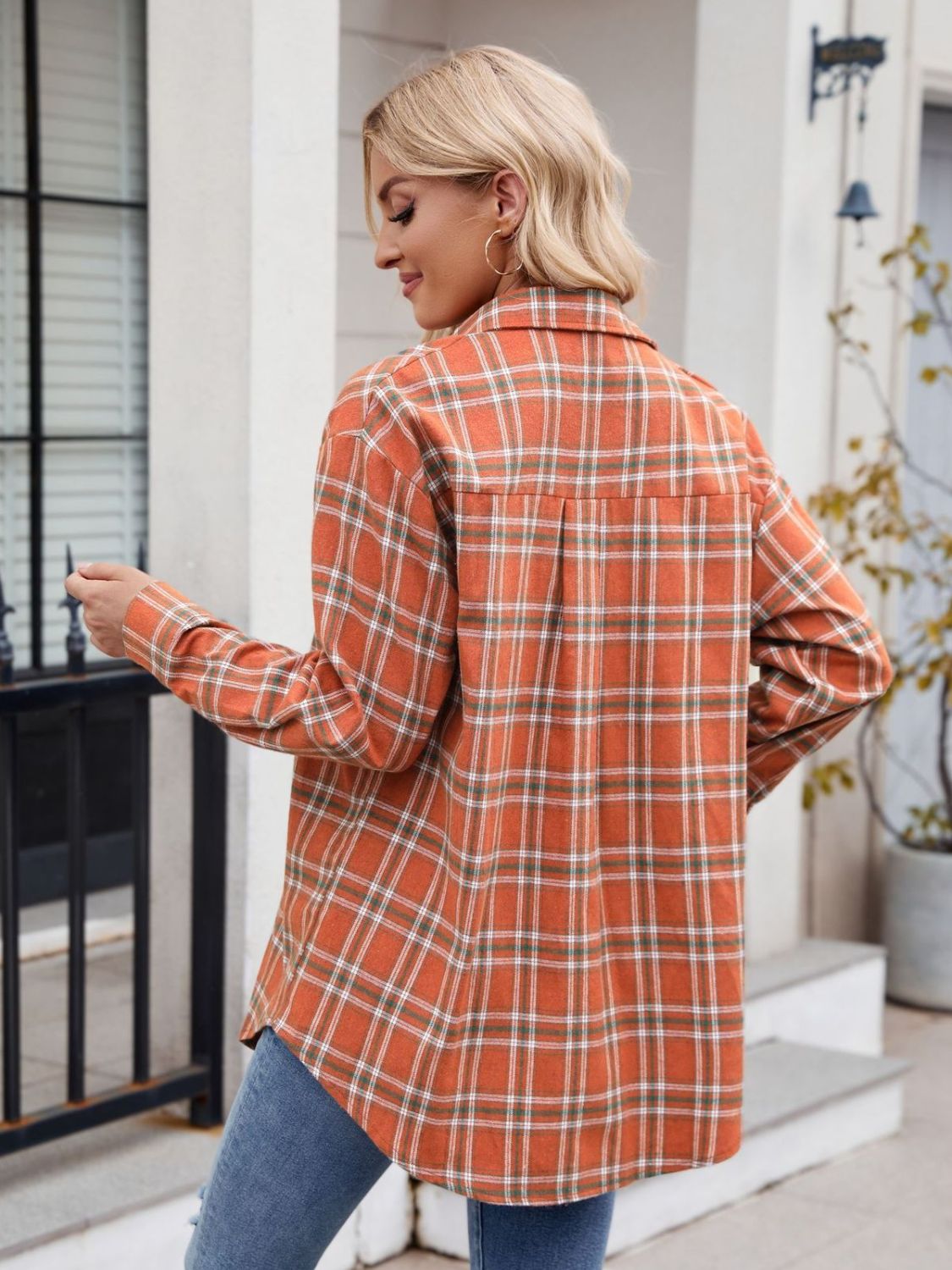 Mandy Plaid Button Up Long Sleeve Shirt - -