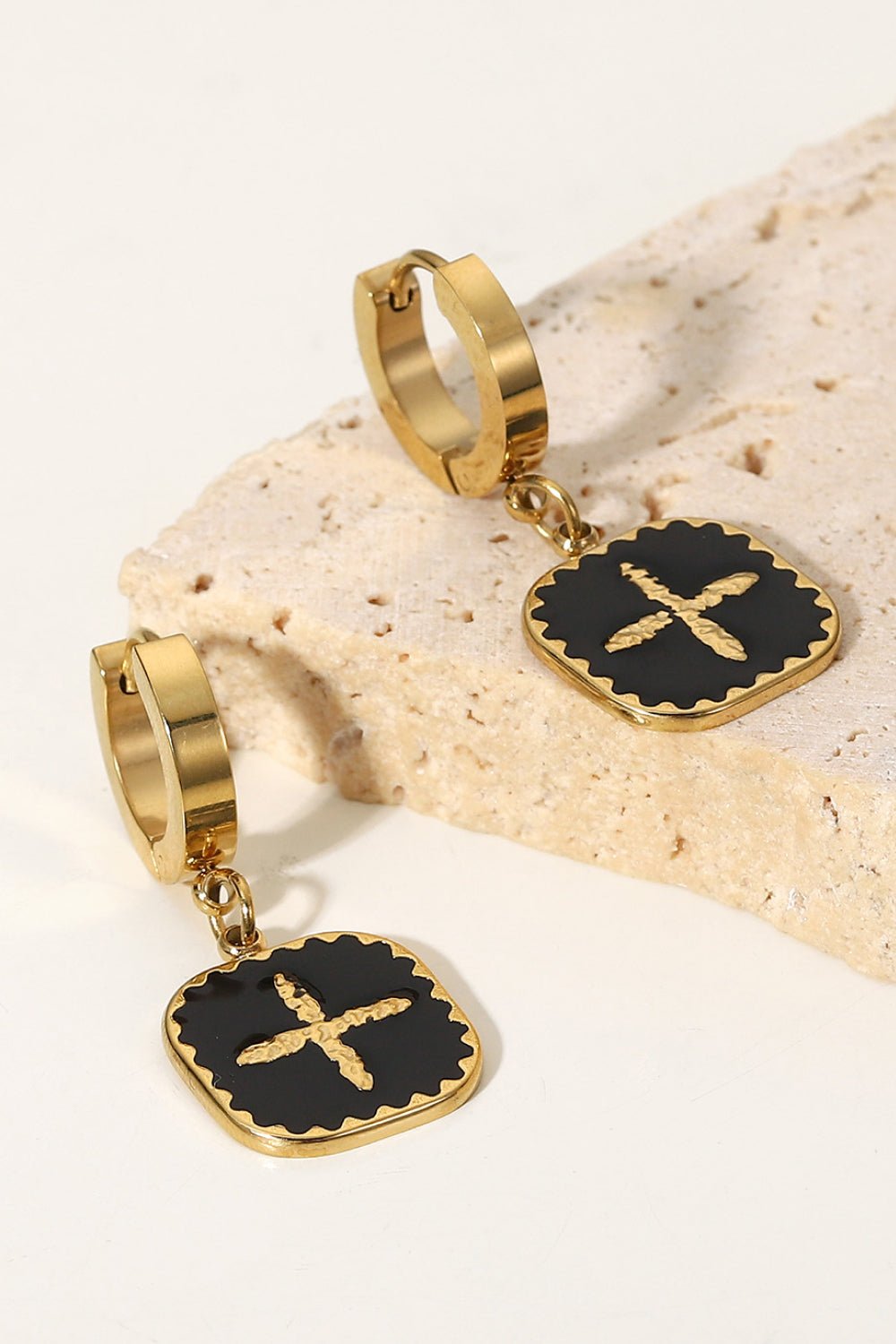 Plus Sign Square Shape Drop Earrings – | Shannon’s Chique Boutique