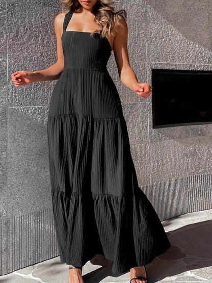 Square Neck Tiered Maxi Dress – Pretty Ruched Summer Dress | Luxe Vibes by SCB Boutique - -