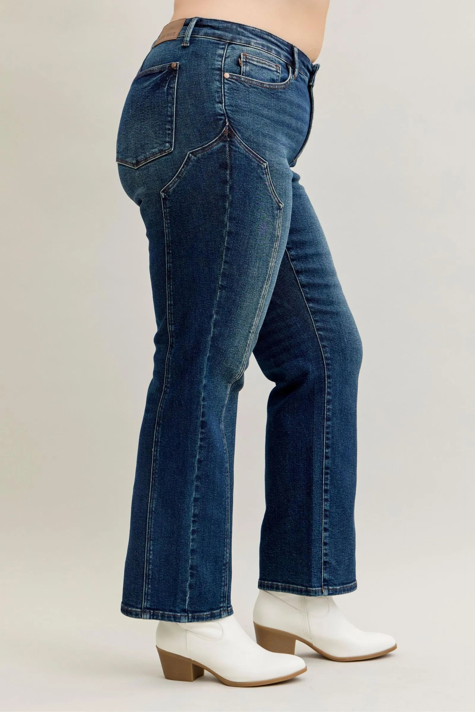 Judy Blue Full Size Seam Detail Straight Leg Jeans Plus Size – | Shannon’s Chique Boutique