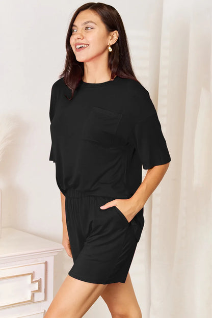 Basic Bae Bamboo Drop Shoulder T-Shirt & Shorts Lounge Set – Pastels & Everyday Neutrals – | Shannon’s Chique Boutique