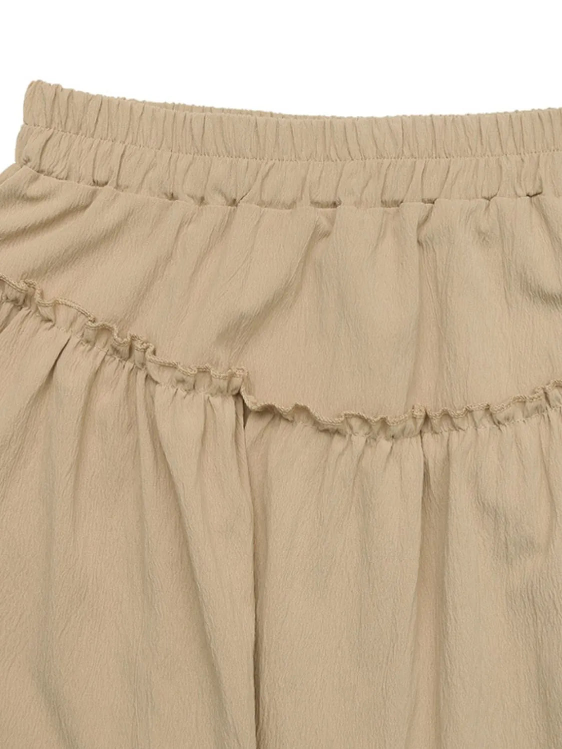 Elastic Waist Layered Skirt - -