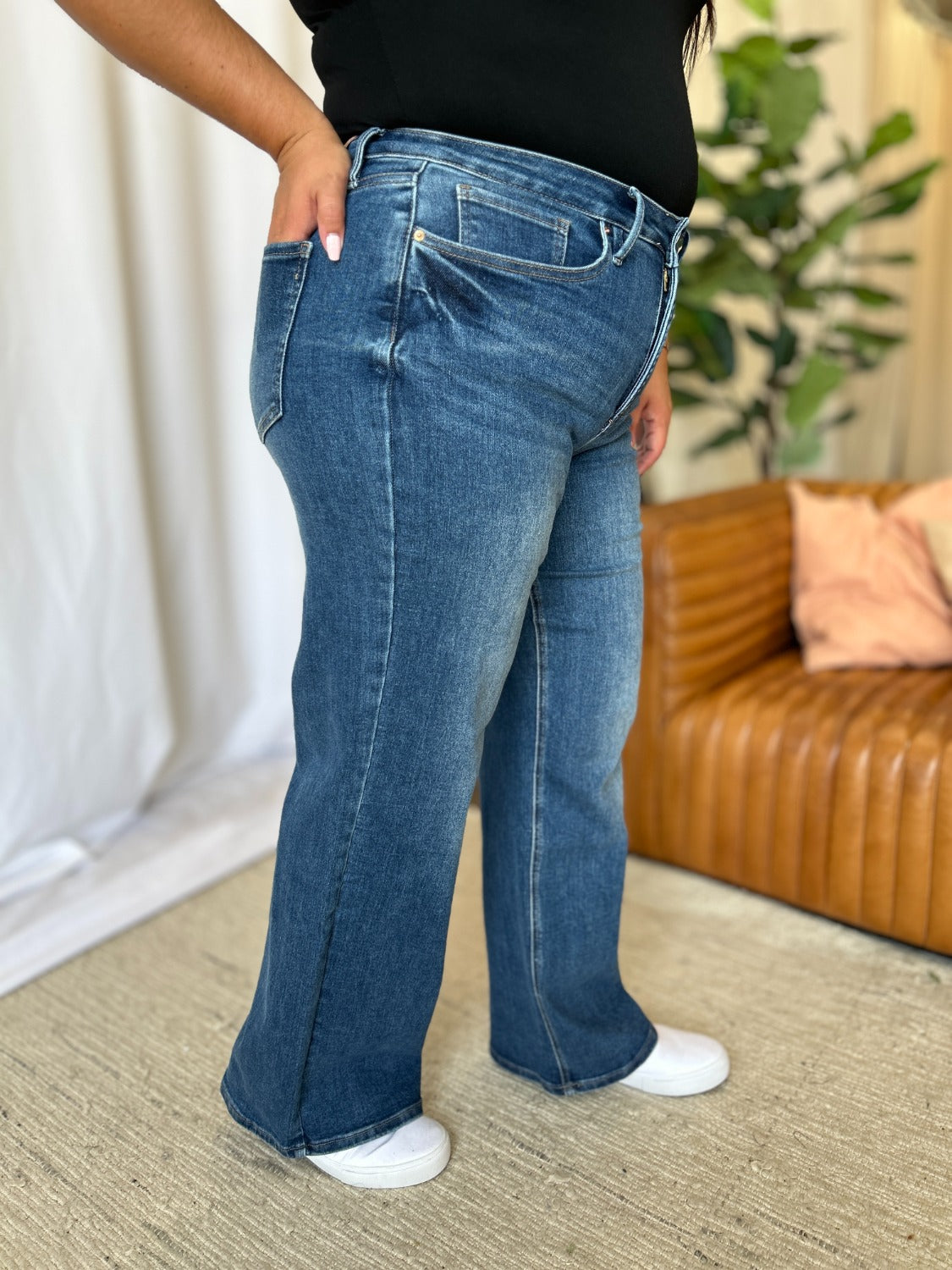 RFM Full Size High Rise Tummy Control Wide Leg Jeans