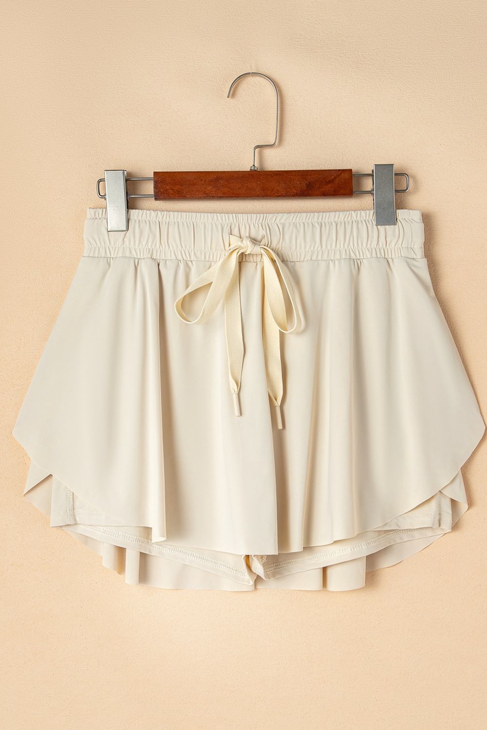 Drawstring High Waist Lined Active Skorts - -