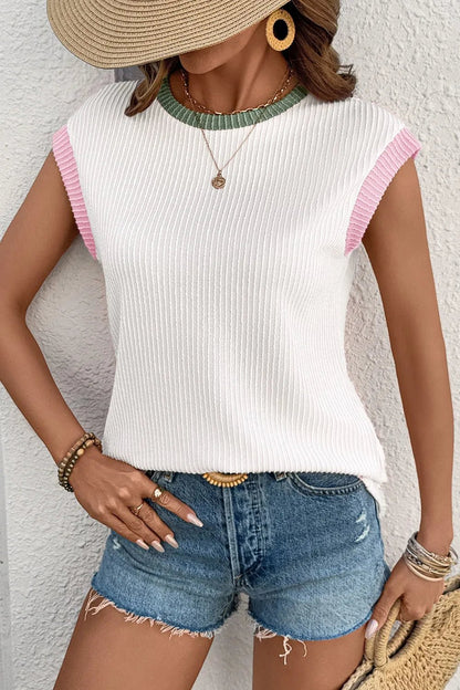 Shannon's Chique Boutique - Sporty-Chic Ribbed Knit Tank Top - -