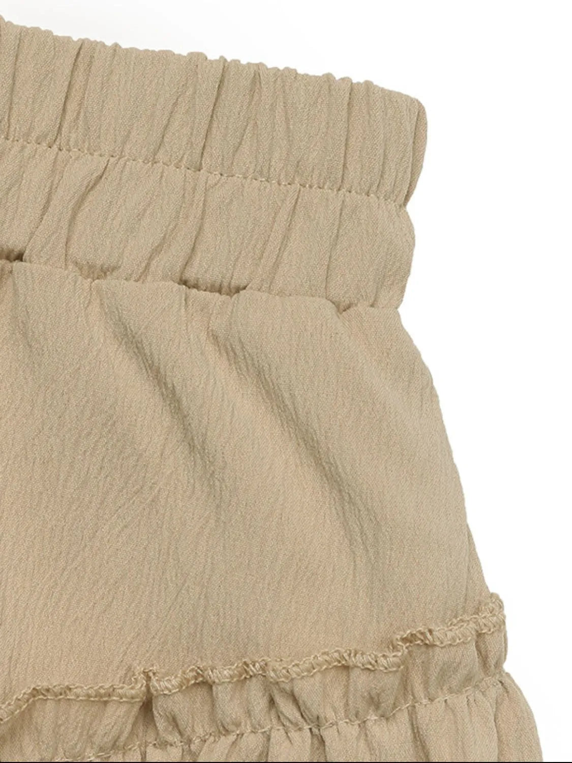 Elastic Waist Layered Skirt - -