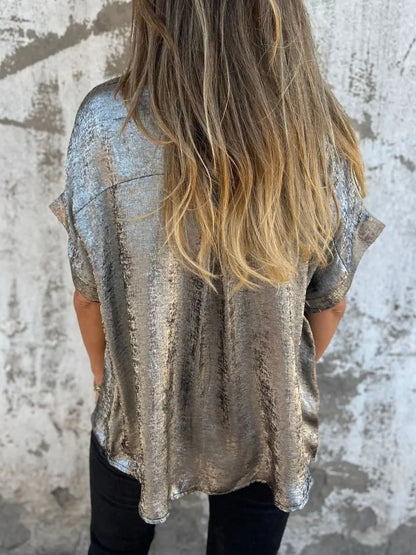 Shannon's Chique Boutique - Plus Size Collared Shirt - -