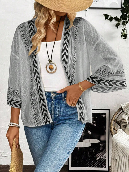 Open Front Kimono Cardigan – Sheer Boho Layering Piece | SCB Level Stylish - -