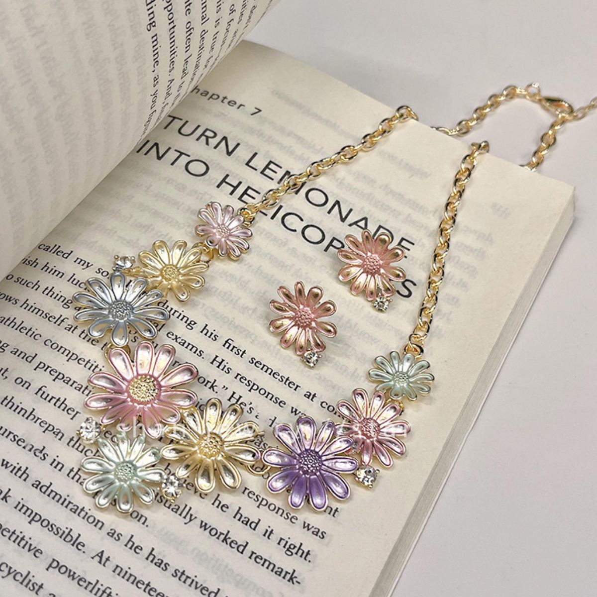 Delicate Flower Stud Earrings - -