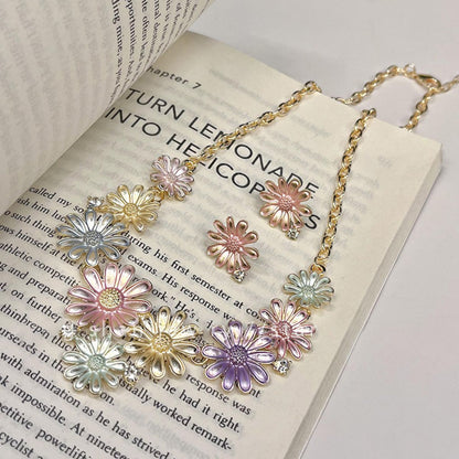 Delicate Flower Stud Earrings - -