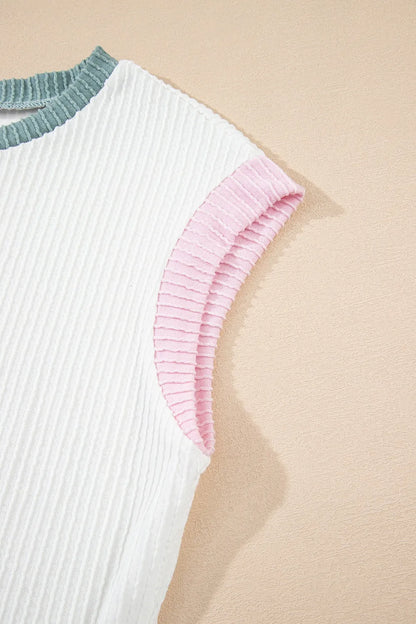 Shannon's Chique Boutique - Sporty-Chic Ribbed Knit Tank Top - -