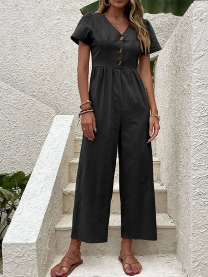 Golden Hour Getaway – Wide Leg Jumpsuit – | Shannon’s Chique Boutique