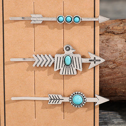 3 PCS/Set Artificial Turquoise Hair Pins