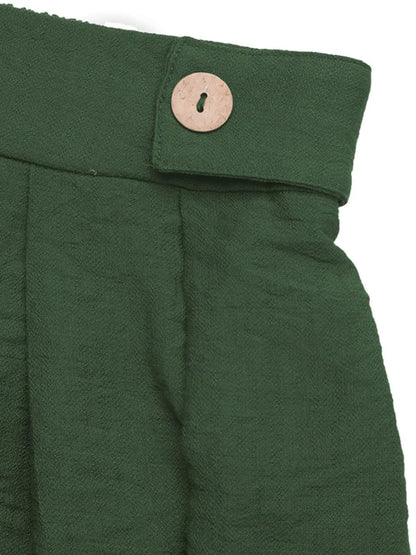 Pleated Detail Shorts with Pockets - -