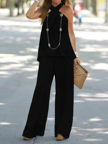 Halter Top and Wide Leg Pants Matching Set – | Shannon’s Chique Boutique