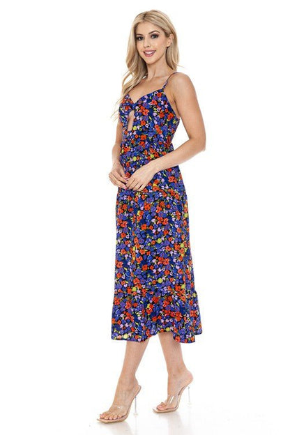 Floral V-Neck Maxi Dress – Garden Party - -