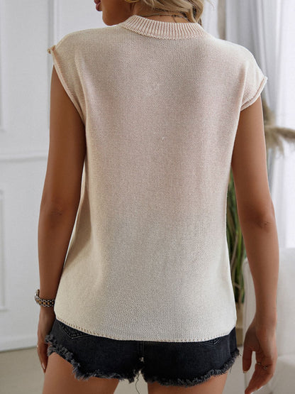 Devine US Flag Round Neck Sweater Vest - -