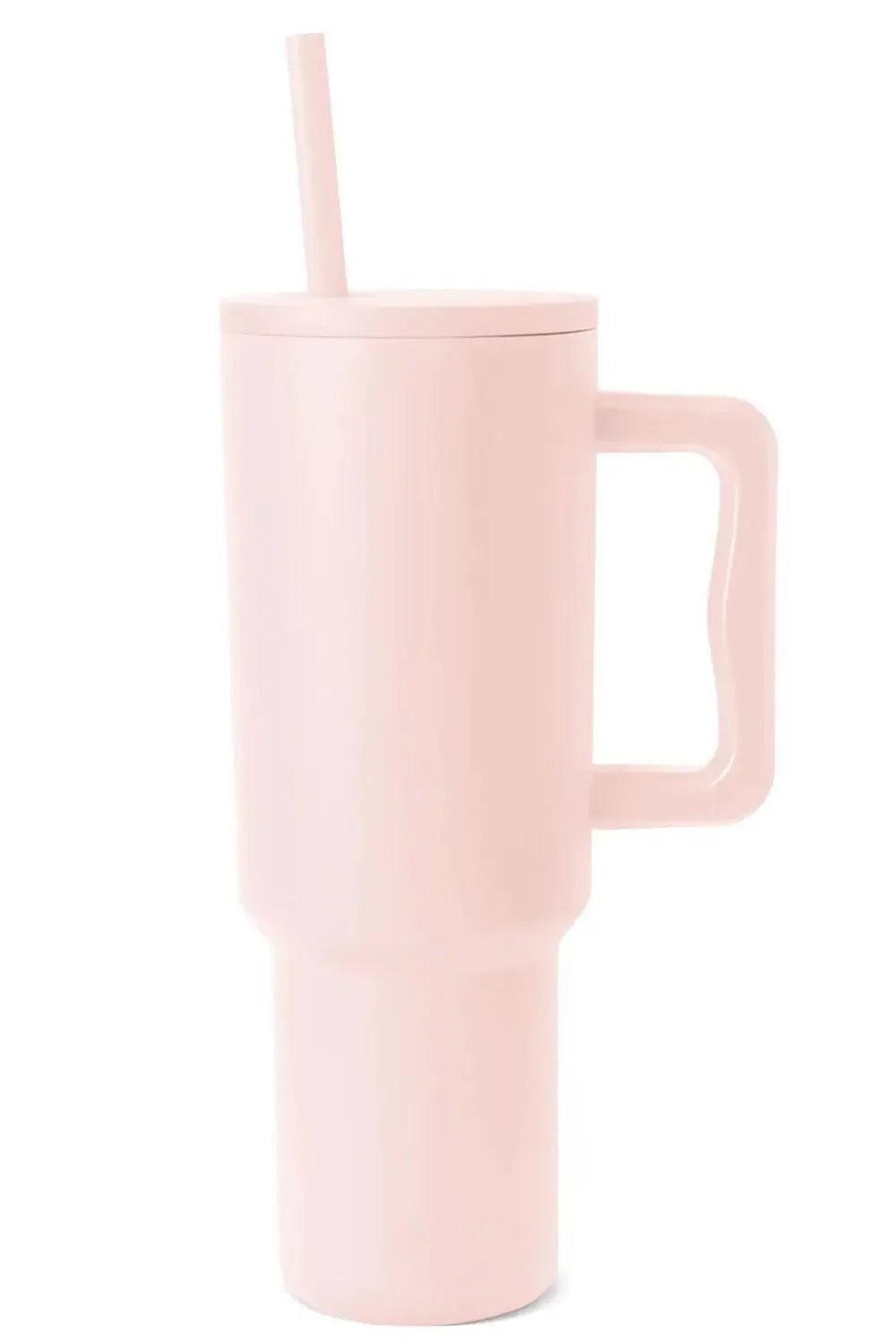 Monochromatic Stainless Steel Tumbler with Matching Straw - Blush Pink One Size -