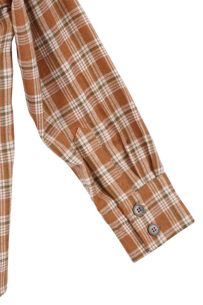 Autumn beige plaid shirts