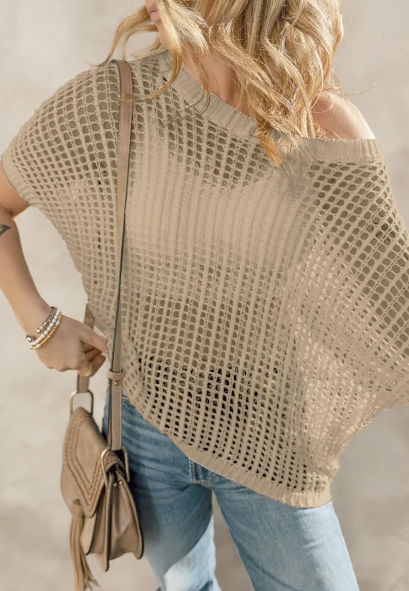 Openwork Knit Cover Up – Beach Luxe - Apricot -