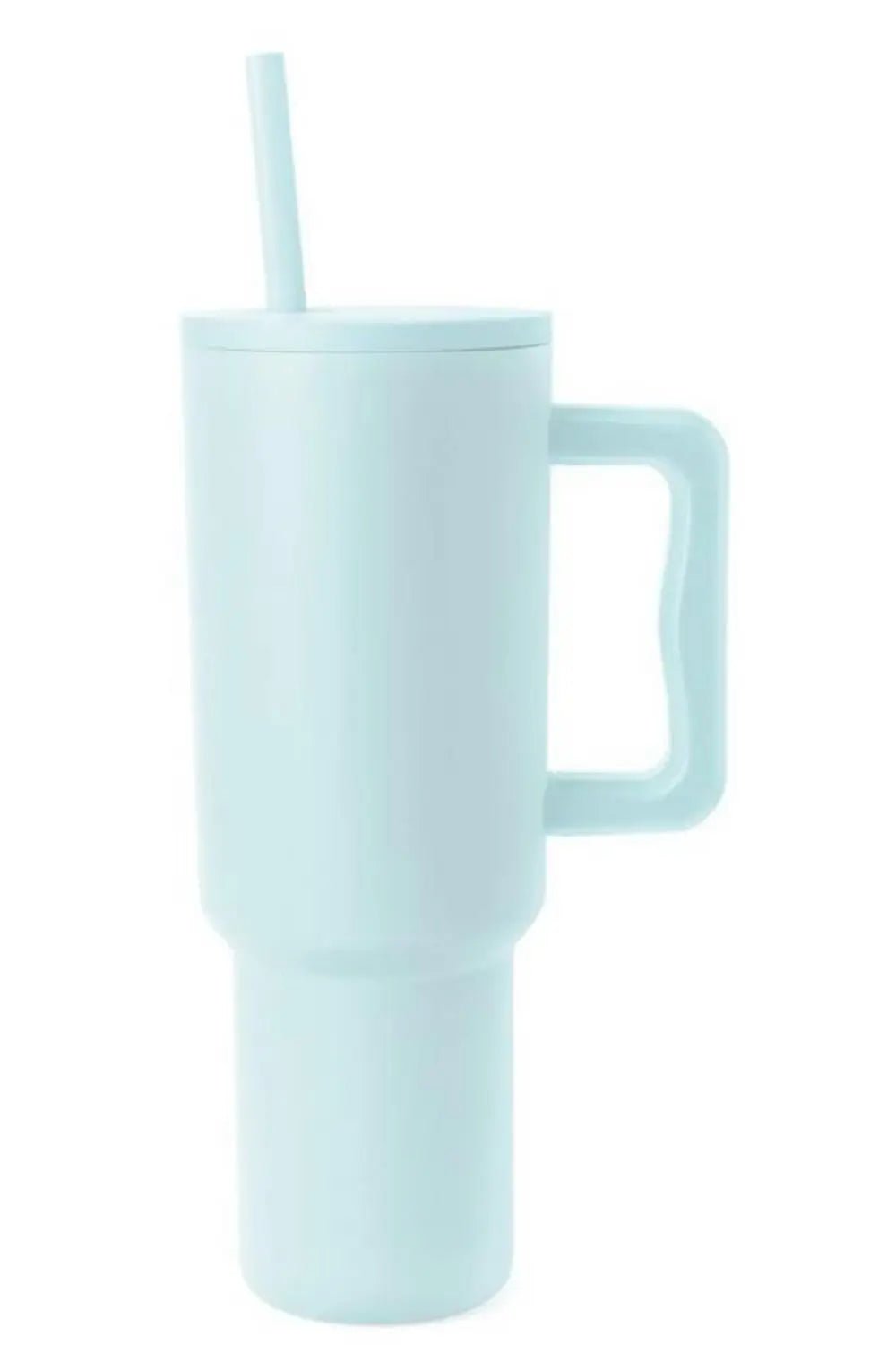 Monochromatic Stainless Steel Tumbler with Matching Straw - Aqua One Size -