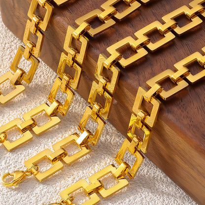 Edgy Hollow Square Chain Bracelet - -