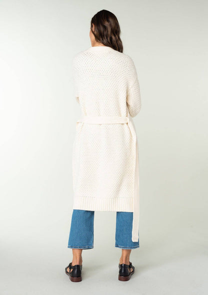 Lovestitch Long Sleeve Honeycomb Tie Front Cardigan
