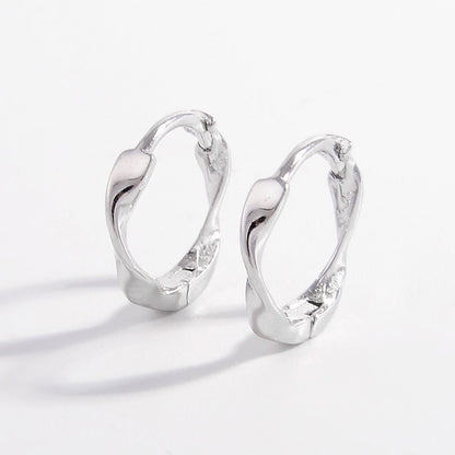 925 Sterling Silver Hoop Earrings - -