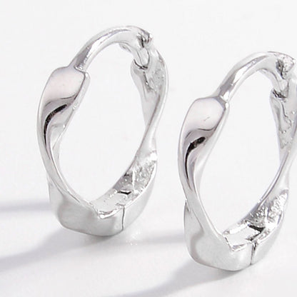 925 Sterling Silver Hoop Earrings - -