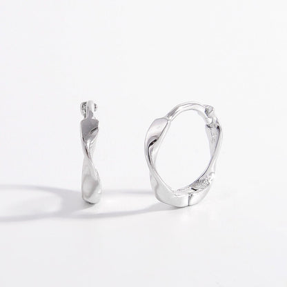 925 Sterling Silver Hoop Earrings - Silver One Size -
