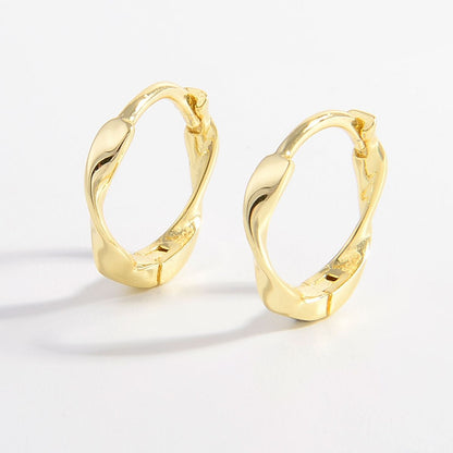 925 Sterling Silver Hoop Earrings - -