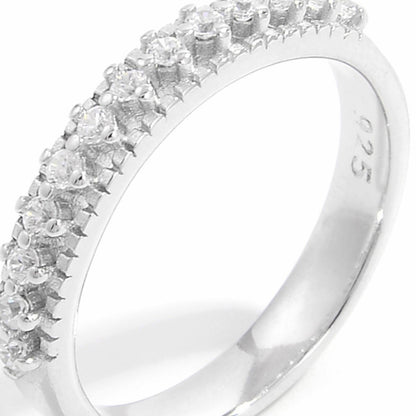 925 Sterling Silver Inlaid Zircon Ring - -