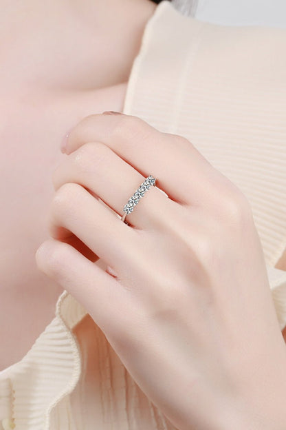 925 Sterling Silver Moissanite Ring - -