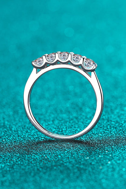 925 Sterling Silver Moissanite Ring - -