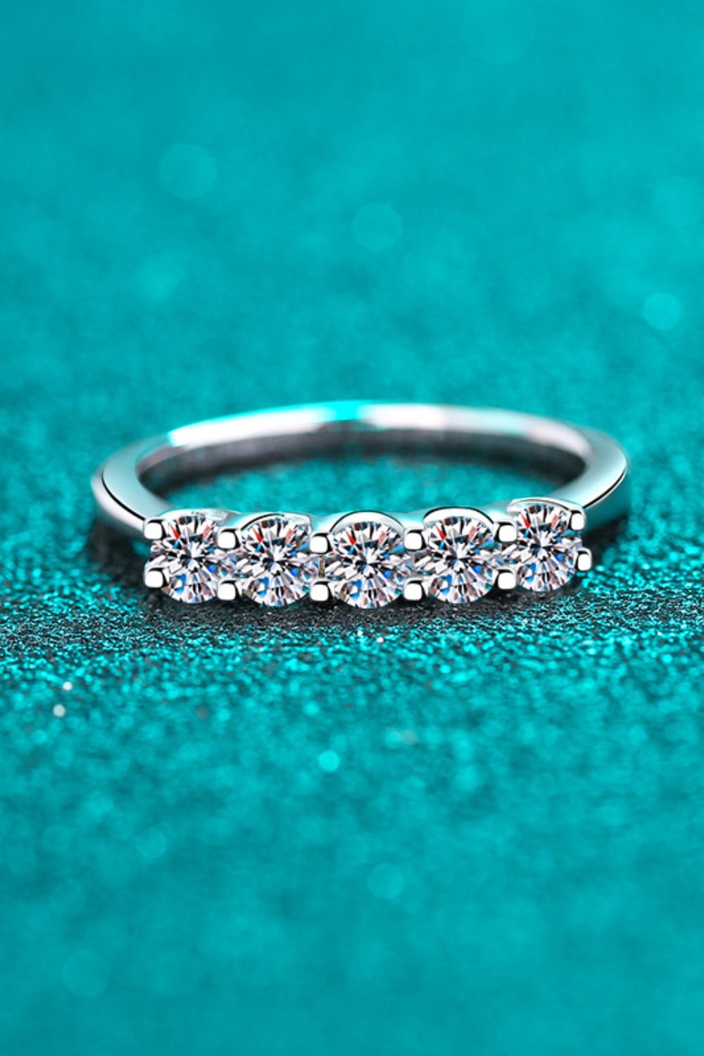 925 Sterling Silver Moissanite Ring - -