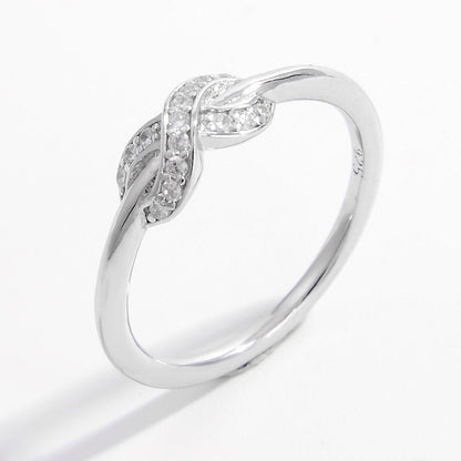 925 Sterling Silver Zircon Geometric Ring - -