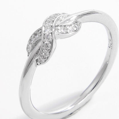 925 Sterling Silver Zircon Geometric Ring - -