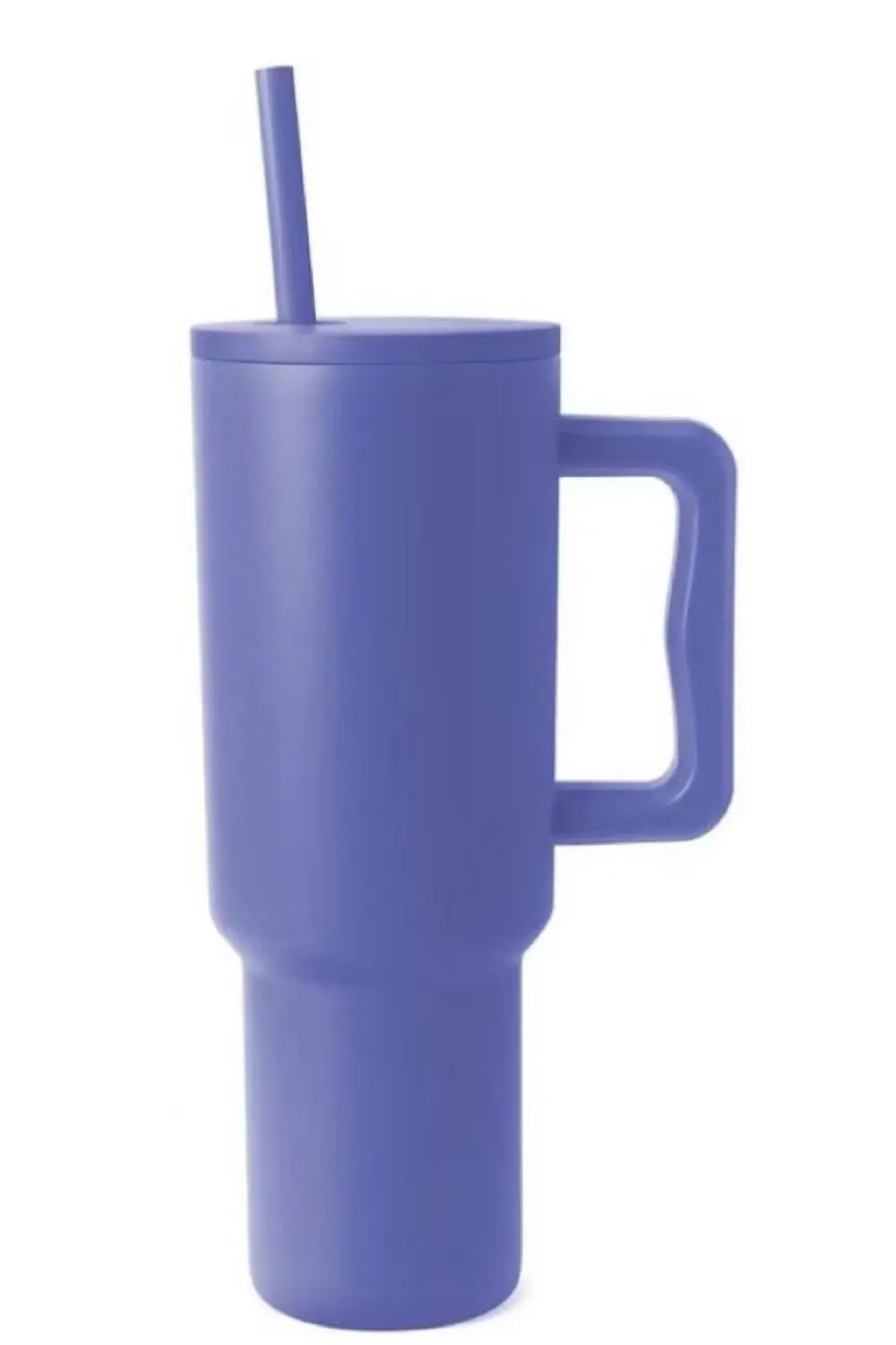 Monochromatic Stainless Steel Tumbler with Matching Straw - Blue One Size -